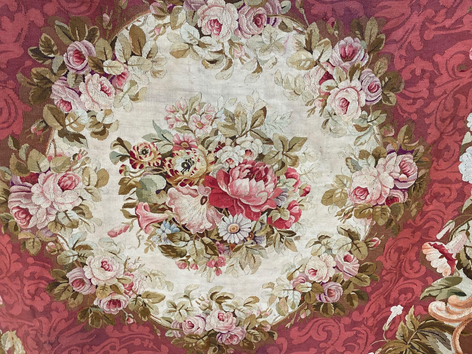 A 19th century Aubusson wall hanging, 154 x 174cm